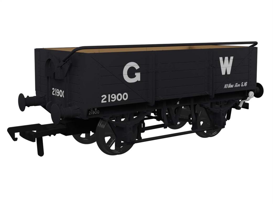 Rapido Trains OO 943006 GWR 21900 Diagram O11 5 Plank Open Wagon with Sheet Rail GWR Grey 16in Lettering