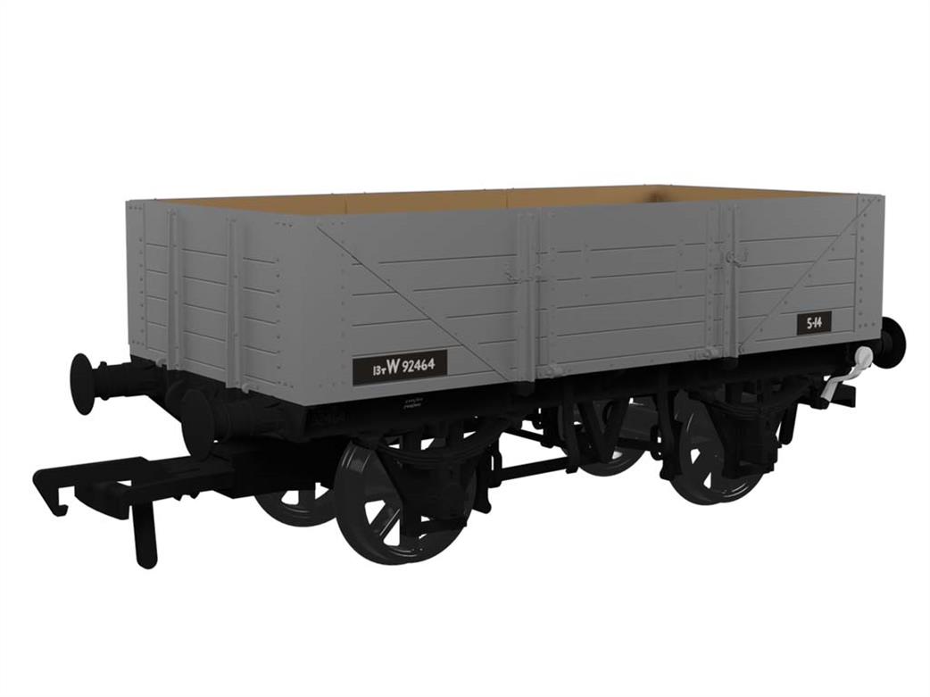 Rapido Trains OO 943012 BR W92464 GWR Diagram O11 5 Plank Open Wagon BR Grey