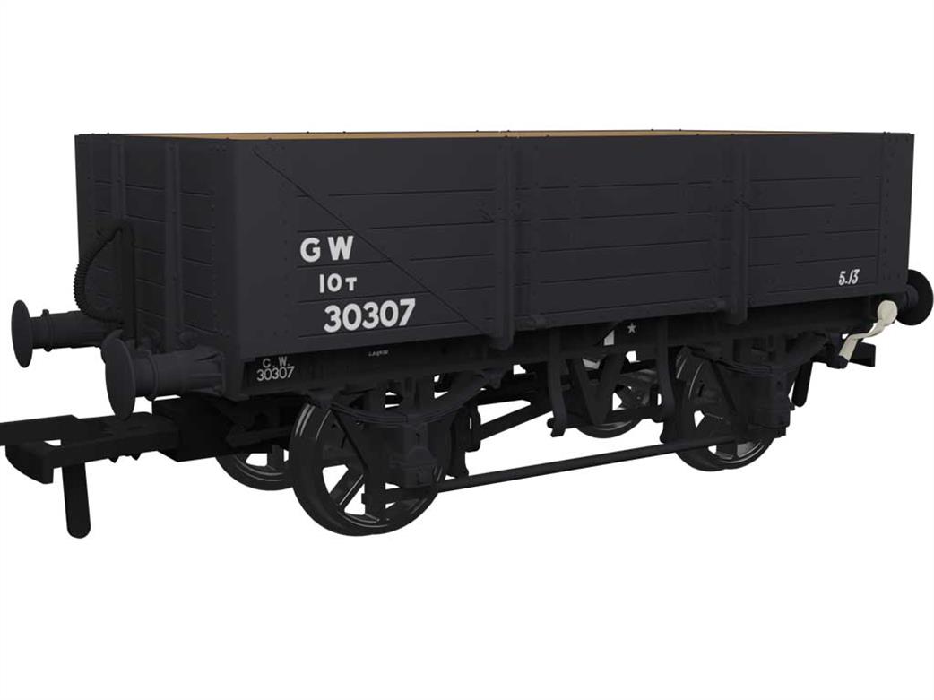 Rapido Trains OO 943019 GWR 30307 Diagram O15 Vacuum Braked 5 Plank Open Wagon GWR Grey Post-1936 Small Lettering