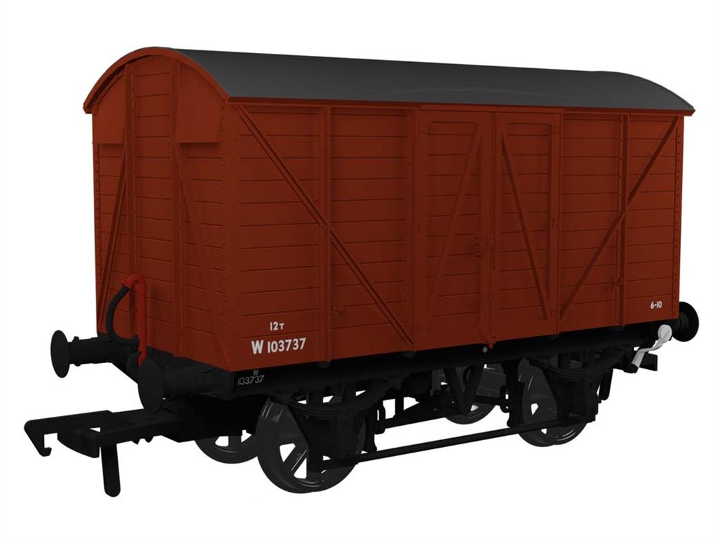 Rapido Trains OO 944012 BR W103737 GWR Diagram V14 Vacuum Braked MINK A Ventilated Box Van BR Bauxite