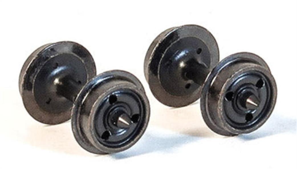 Peco N NR-142 3 Hole Disc Wheels with Metal Tyres Bulk Pack of 40