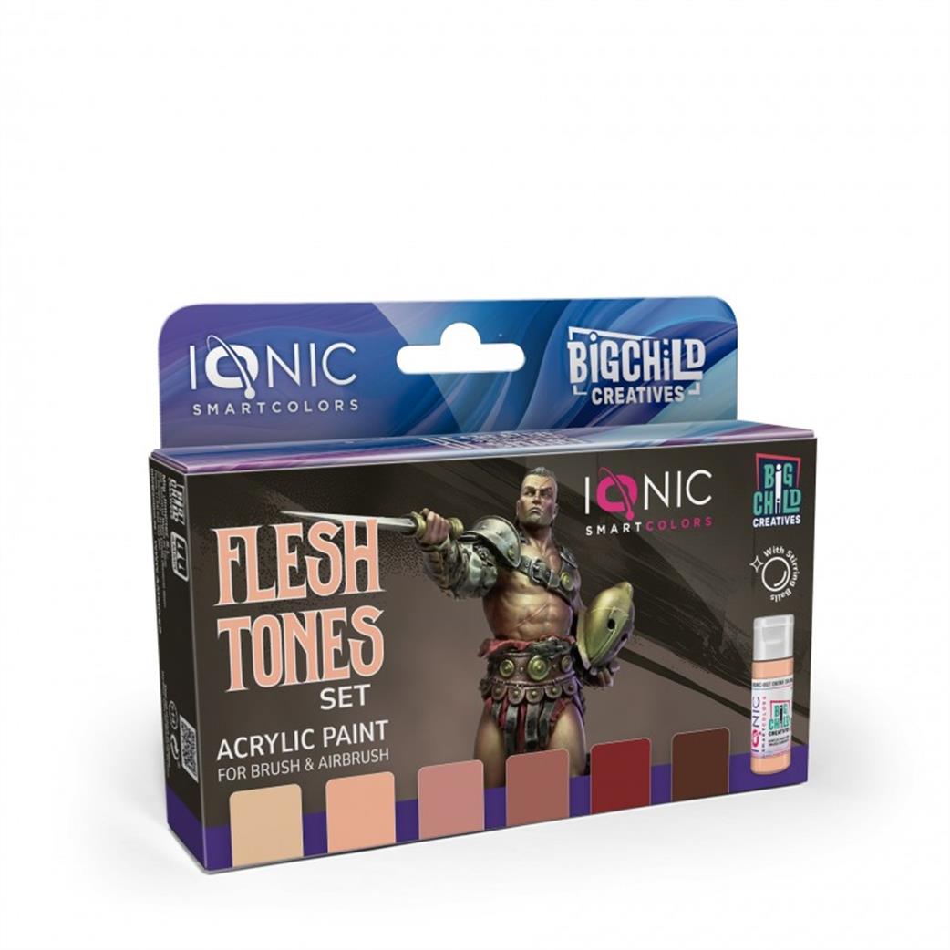 Ammo of Mig Jimenez  IONIC-0505 Ionic Flesh Tones Acrylic Paint 6 Colour Set