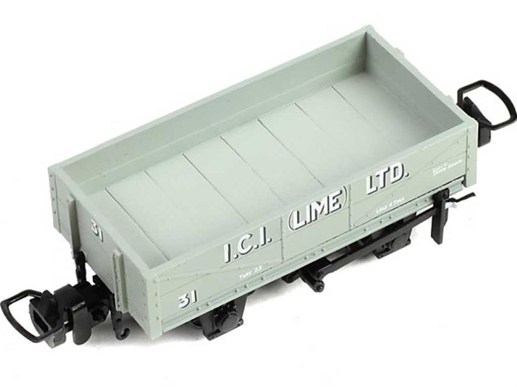 Bachmann OO9 393-152 ICI Lime 2 Plank Open Wagon ICI Lught Grey