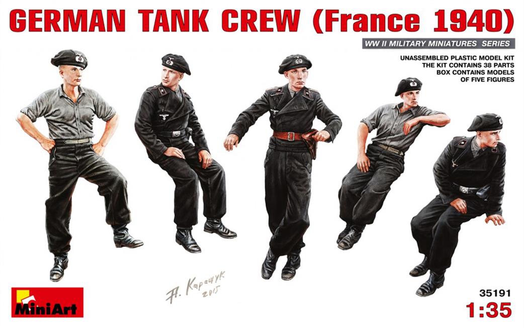 MiniArt 1/35 35191 German Tank Crew France 1940 Figure Set
