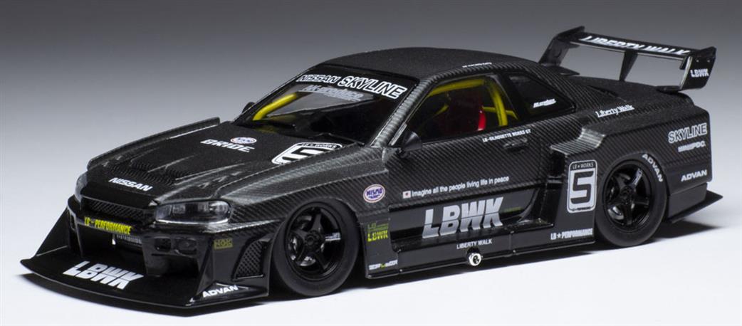 IXO 1/43 MOC325 Nissan LB-ER34 Super Silhouette Skyline Black 2020 Diecast Model