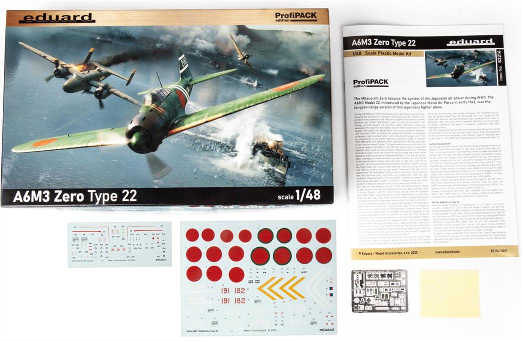 Eduard 1/48 82214 A6M3 Type 22 Japanese Zero WW2 Fighter Plastic Kit Profipack