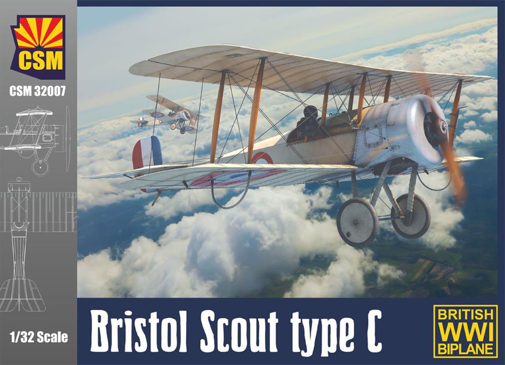 Copper State Models 1/32 32007 Bristol Scout Type C British WW1 Fighter Plastic Kit