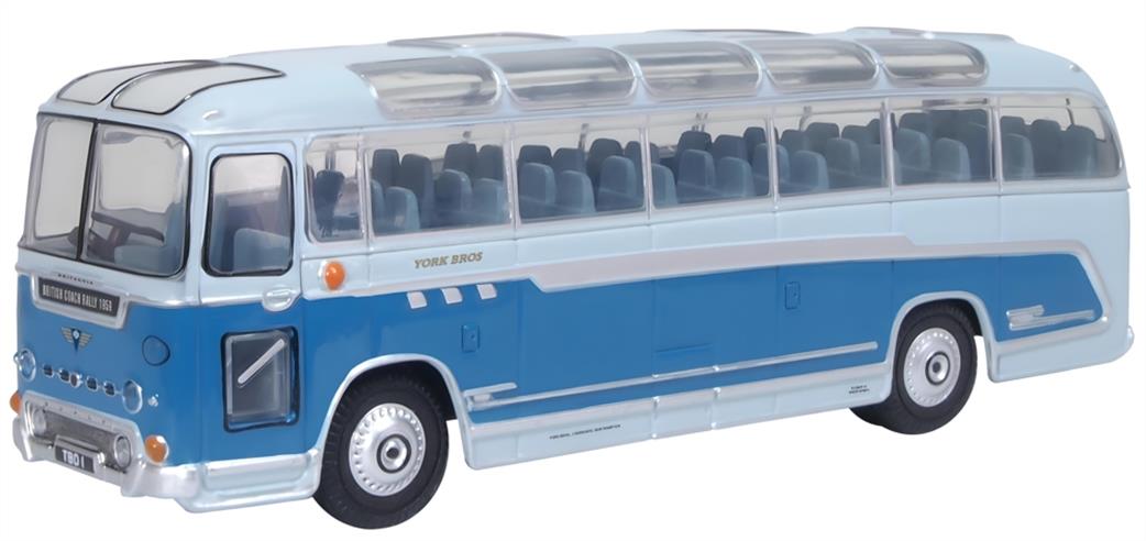 Oxford Diecast 1/76 76DB003 Duple Britannia York Bros. Bus Model