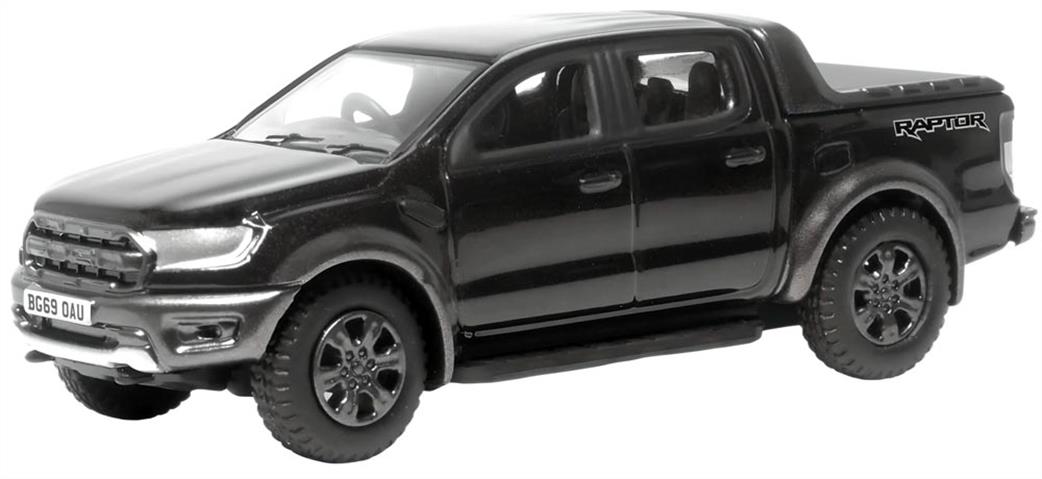 Oxford Diecast 1/76 76FR001 Ford Ranger Raptor Agate Black Metallic