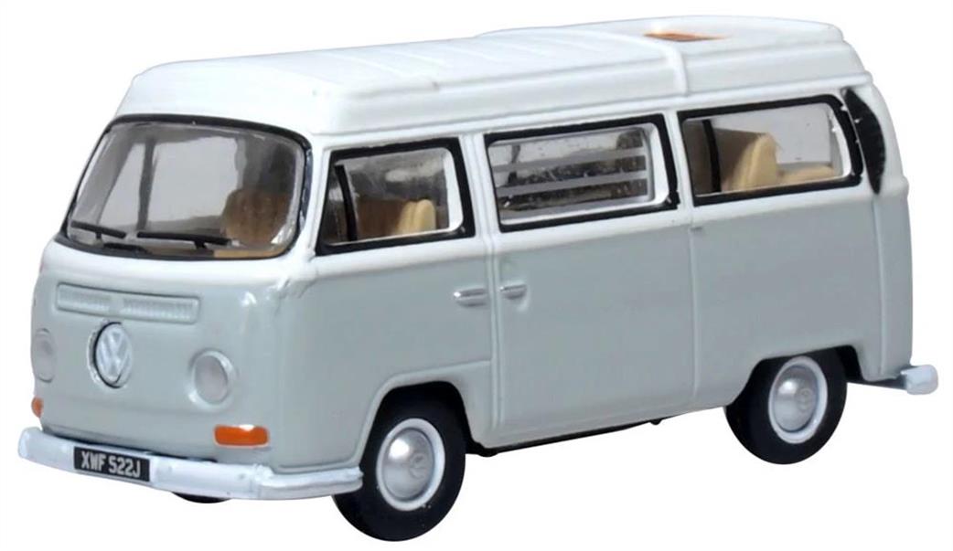 Oxford Diecast 1/76 76VW032 VW Bay Window Camper Silver Grey / White