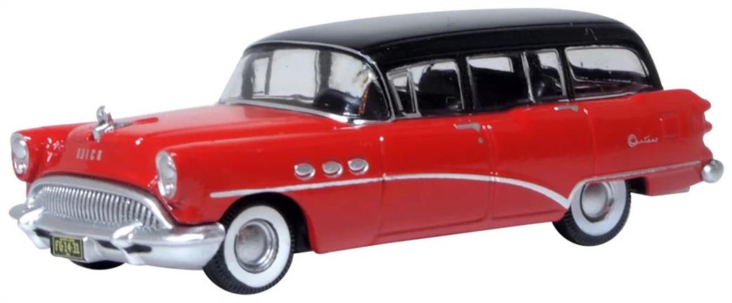 Oxford Diecast 1/87 87BCE54004 Buick Century Estate Wagon 1954 Matador Red/Carlsbad Black