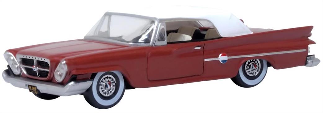 Oxford Diecast 1/87 87CC61004 Chrysler 300 Convertible 1961 Closed Cinnamon/White