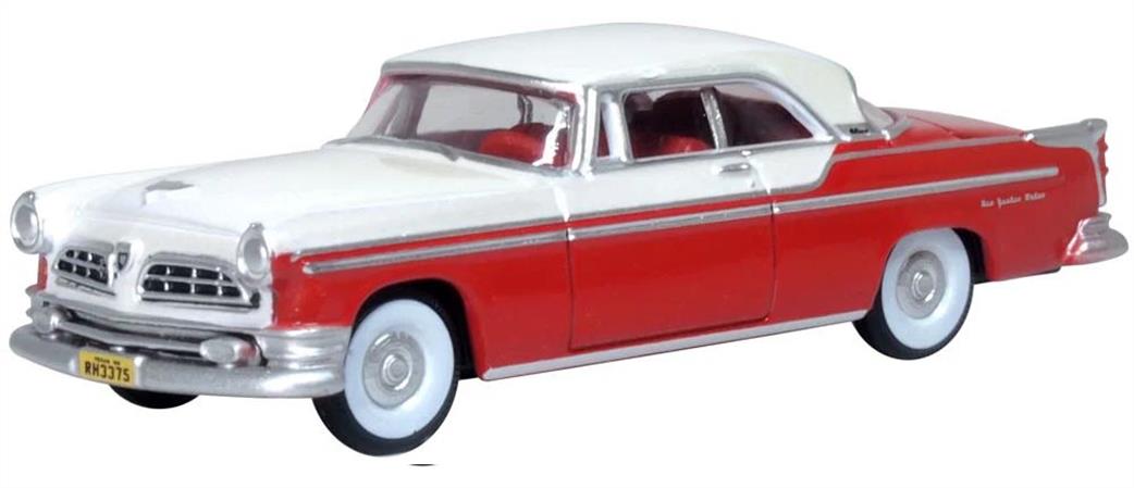 Oxford Diecast 1/87 87CNY55001 1955 Chrysler New Yorker Deluxe Coupe St. Regis Tango Red/Platinum