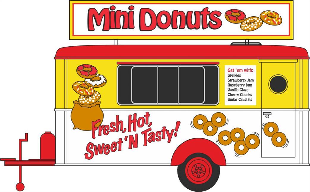 Oxford Diecast 1/87 87TR019 Mobile Trailer Mini Donuts