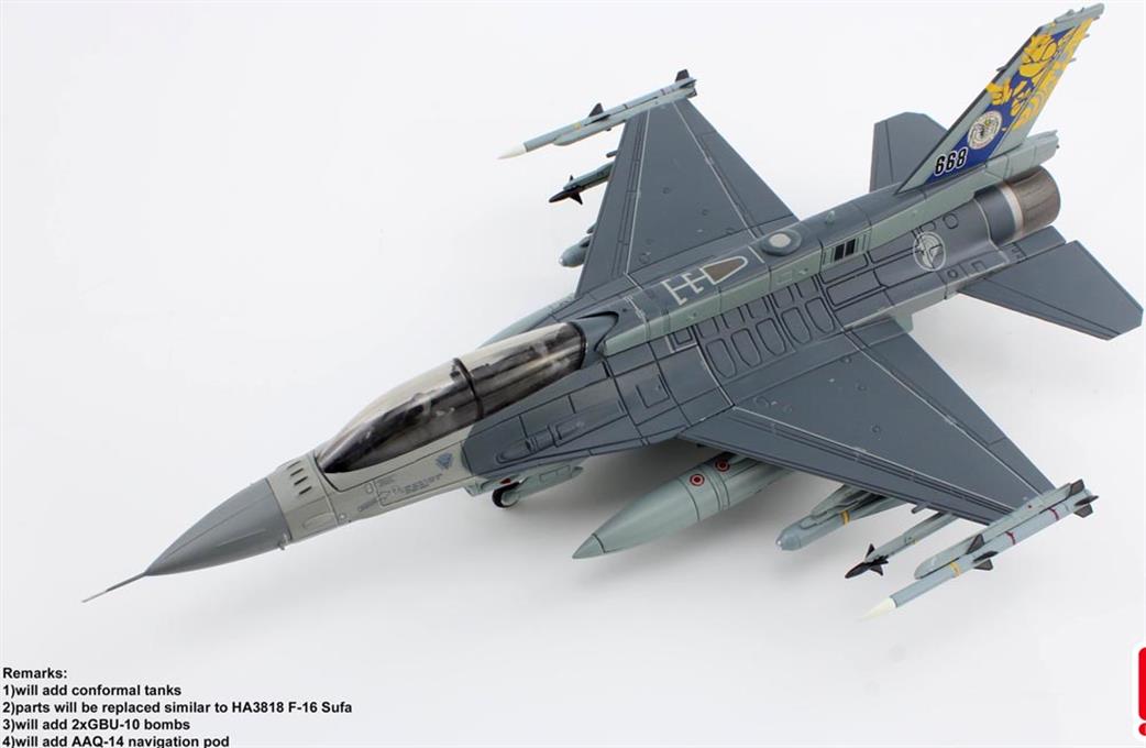 Hobby Master 1/72 HA38026 Lockheed F-16D Exercise Hot Shot 2014 RSAF Diecast Model Aircraft