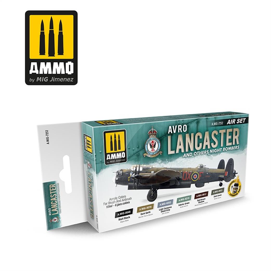 Ammo of Mig Jimenez  A.MIG-7252 Avro Lancaster and Other Night Bombers Paint Set