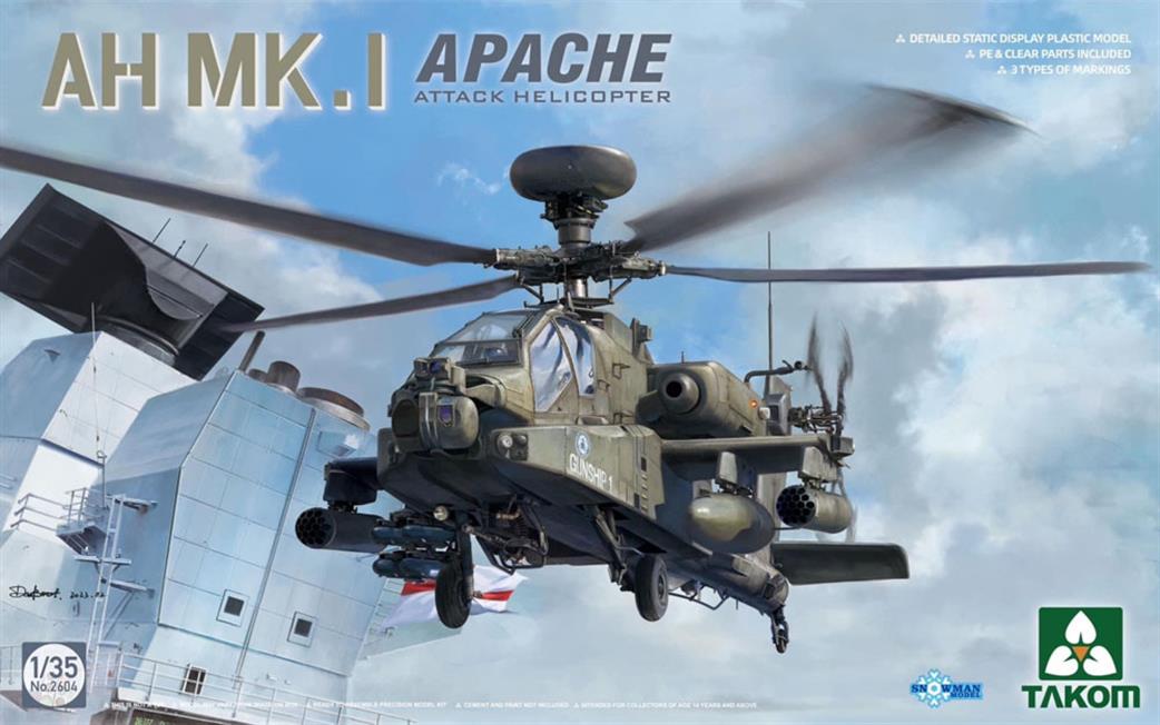 Takom 1/35 02604 AH.Mk1  Apache Attack Helicopter British Army