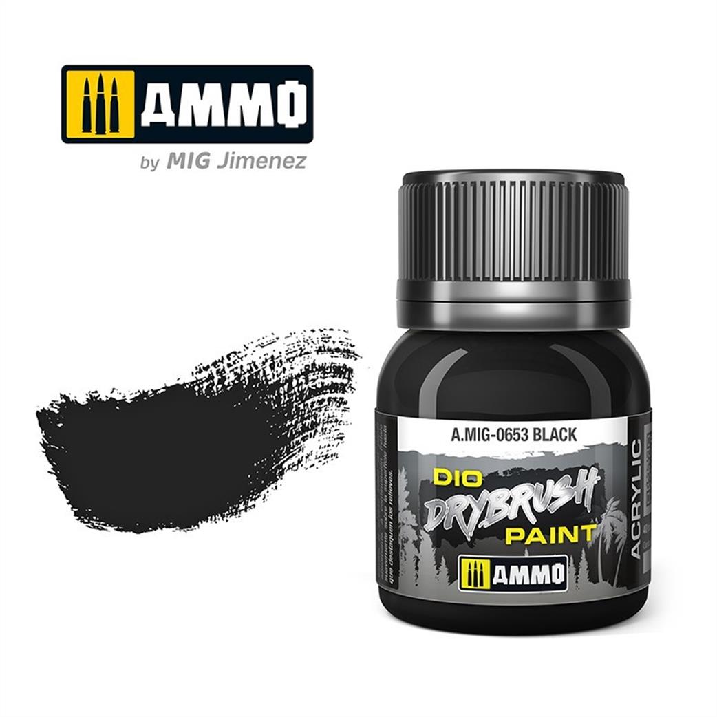 Ammo of Mig Jimenez  A.MIG-0653 Black Brown Special Dio Drybrush Paint 40ml Pot