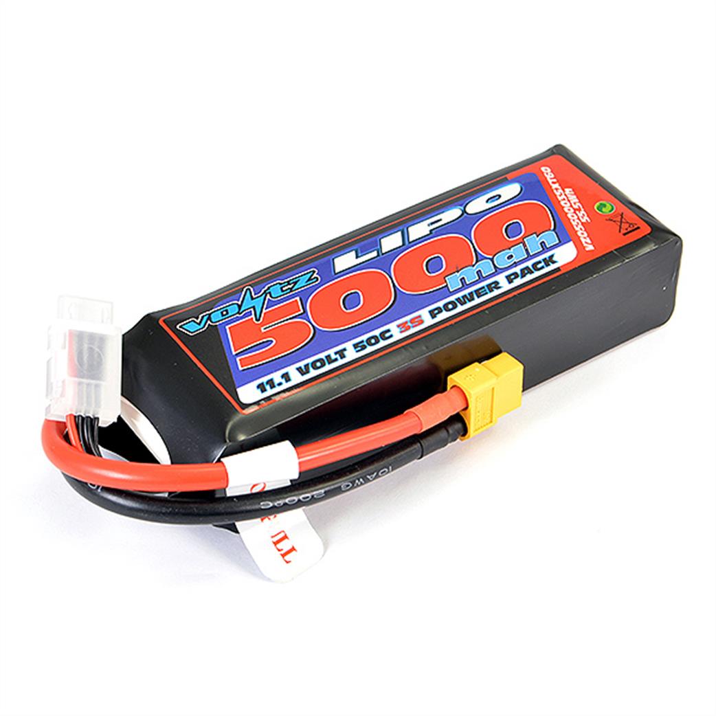 Voltz  VZ0343XT60 5000Mah Lipo  11.1v 50C Battery XT60 Connector Hard Case