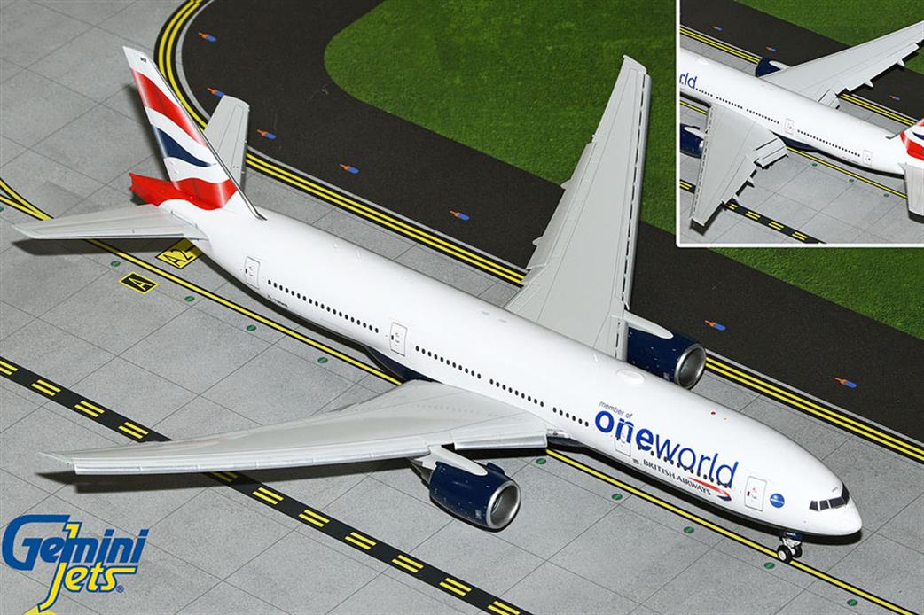 Gemini Jets 1/200 G2BAW1226F British Airways One World Boeing B777-200ER Flaps Down Airliner Model