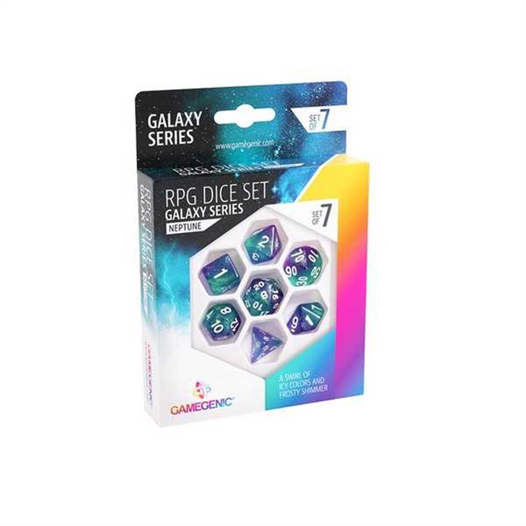 GameGenic  GGS50013ML Galaxy Series Neptune 7 Piece Dice Set