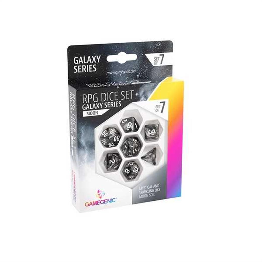 GameGenic  GGS50014ML Galaxy Series Moon 7 Piece Dice Set