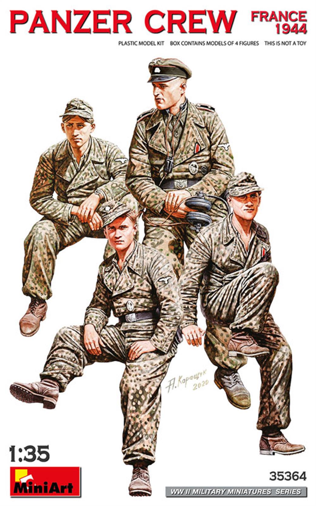 MiniArt 1/35 35364 German Panzer Crew 1944 4 Ready To Assemble And Paint Figures