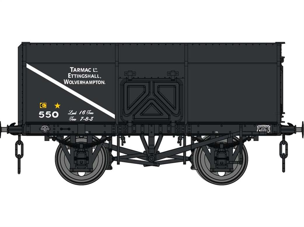 Dapol O Gauge 7F-041-006 Tarmac 550 Charles Roberts Slope Sided 14 Ton Mineral Wagon Black 1935-1948