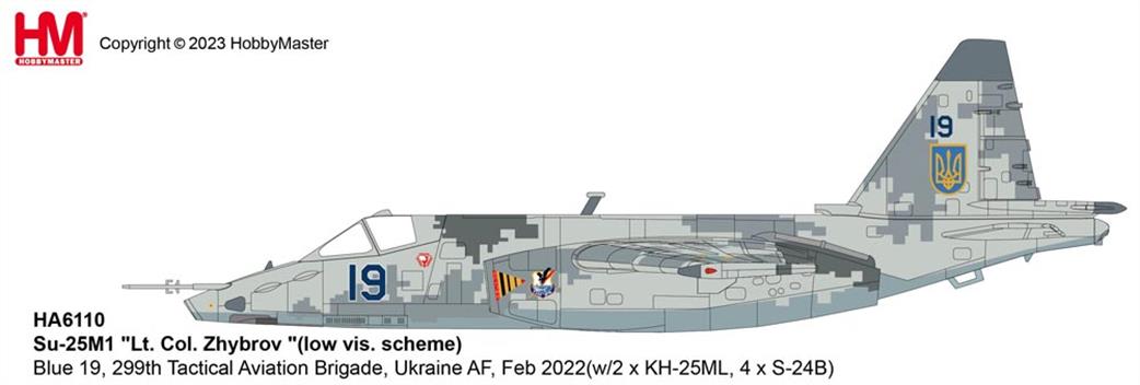 Hobby Master 1/72 HA6110 Su-25M1 Frogfoot Lt. Col. Zhybro 299th Tactical Aviation Brigade Ukraine AF