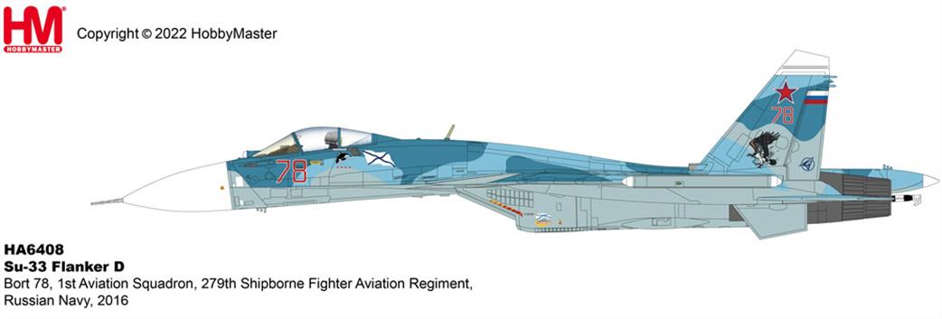 Hobby Master 1/72 HA6408 Su-33 Flanker B Bort 78 Russian Navy