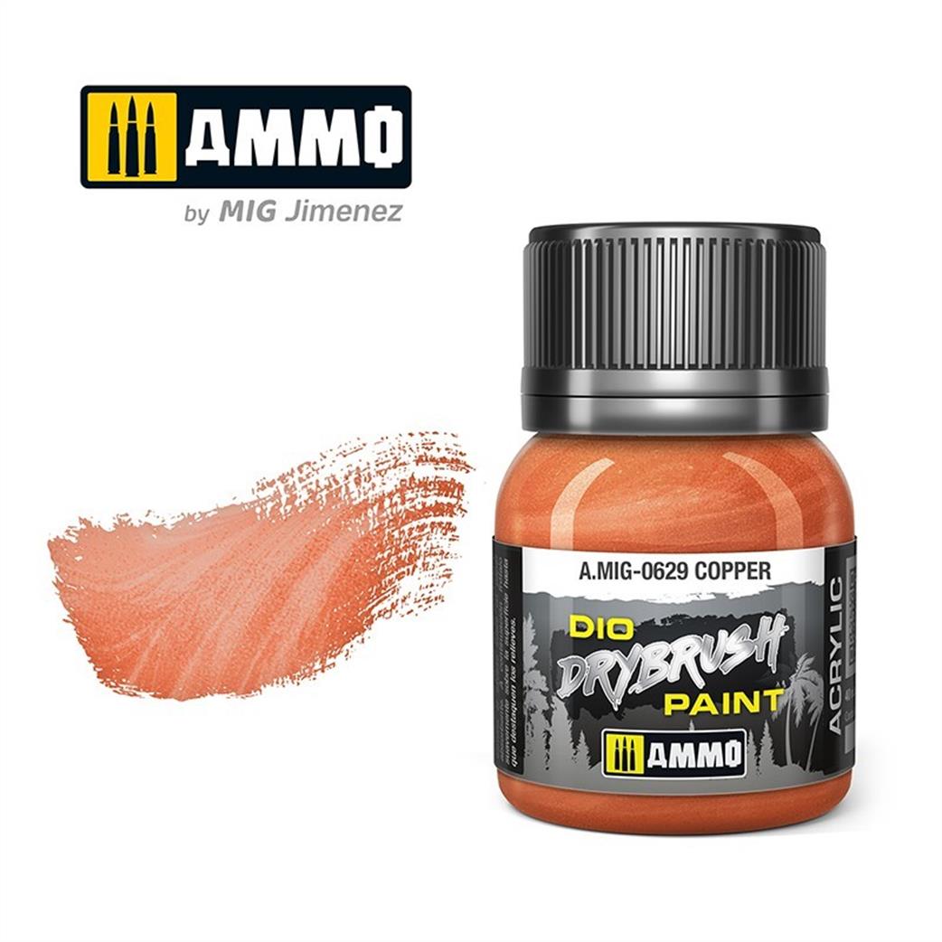 Ammo of Mig Jimenez  A.MIG-0629 Copper Special DIO Drybrush Paint 40ml Pot