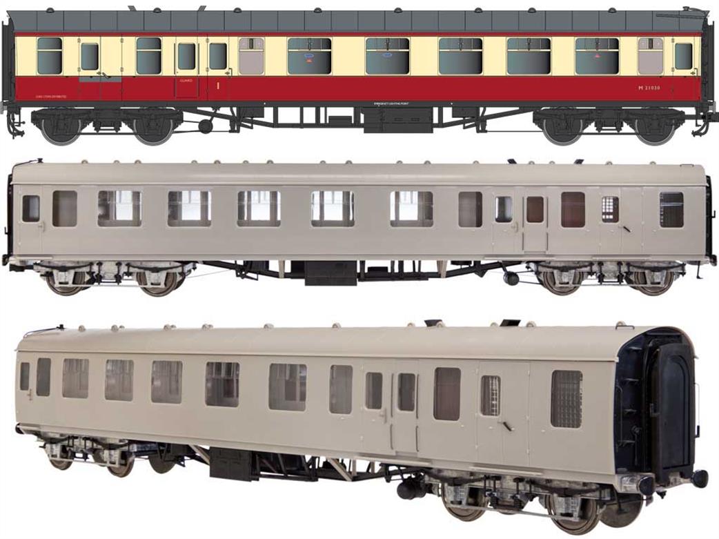 Dapol Lionheart Trains O Gauge 7P-002-101U UnNumbered BR Mk1 BCK Brake Composite Corridor Coach Crimson & Cream