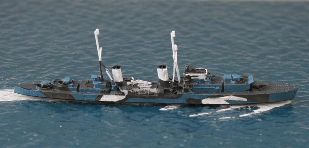 John's Model Shipyard 1/1200 RN313 HMS Scylla, a Dido-class cruiser with 8x4.5in guns in kit form.