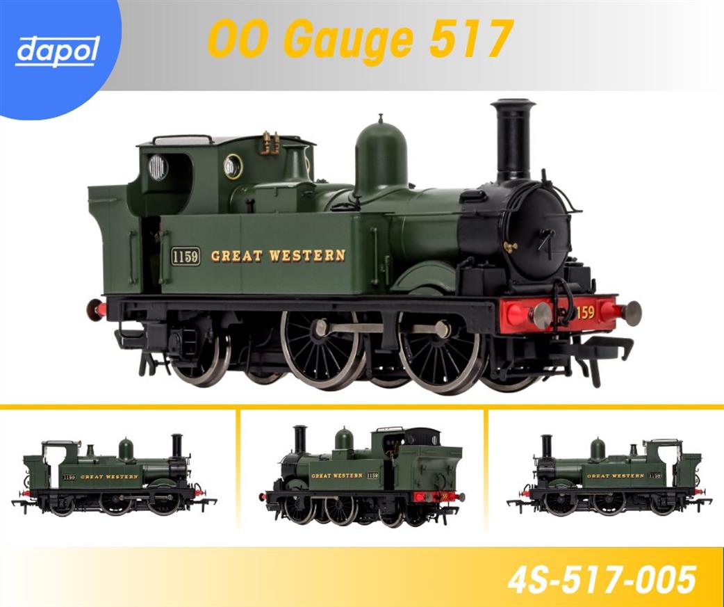 Dapol OO 4S-517-005 GWR 1159 517 Class 0-4-2T GWR Green GREAT WESTERN