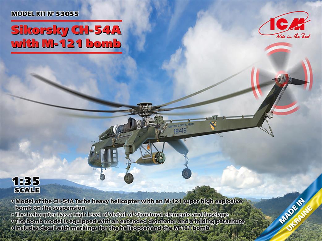 ICM 1/35 53055 Sikorsky CH-54A With M-121 Bomb Helicopter Kit