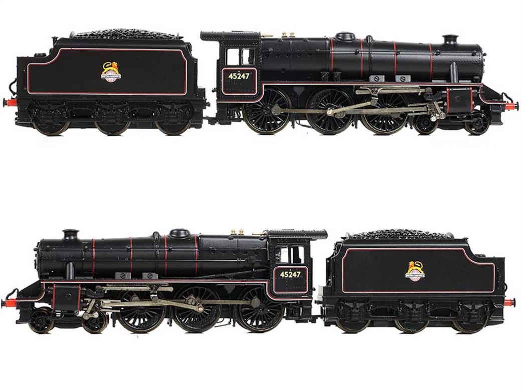 Graham Farish N 372-136B BR 45247 Stanier Class 5MT Black 5 Welded Tender Lined Black Early Emblem