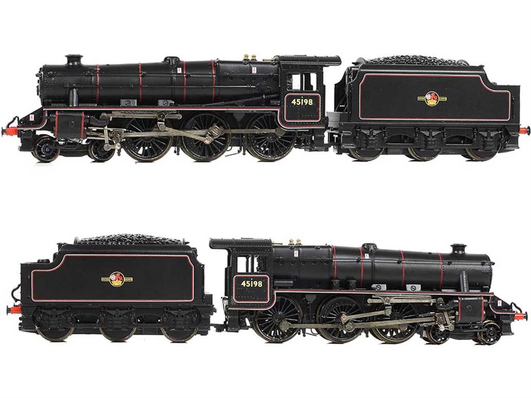 Graham Farish N 372-137B BR 45198 Stanier Class 5MT Black 5 Welded Tender Lined Black Late Crest