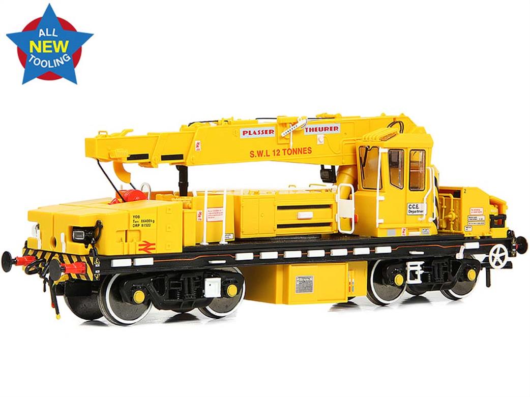 EFE Rail OO E87108 Plasser 12T YOB Diesel-Hydraulic Crane DRP81515 BR Departmental Yellow