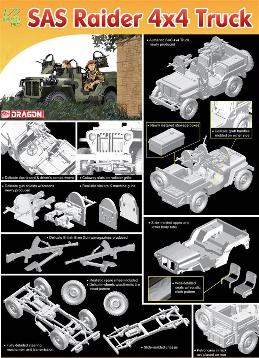 Dragon Models 1/72 7481 SAS Riader 4x4 Truck Kit