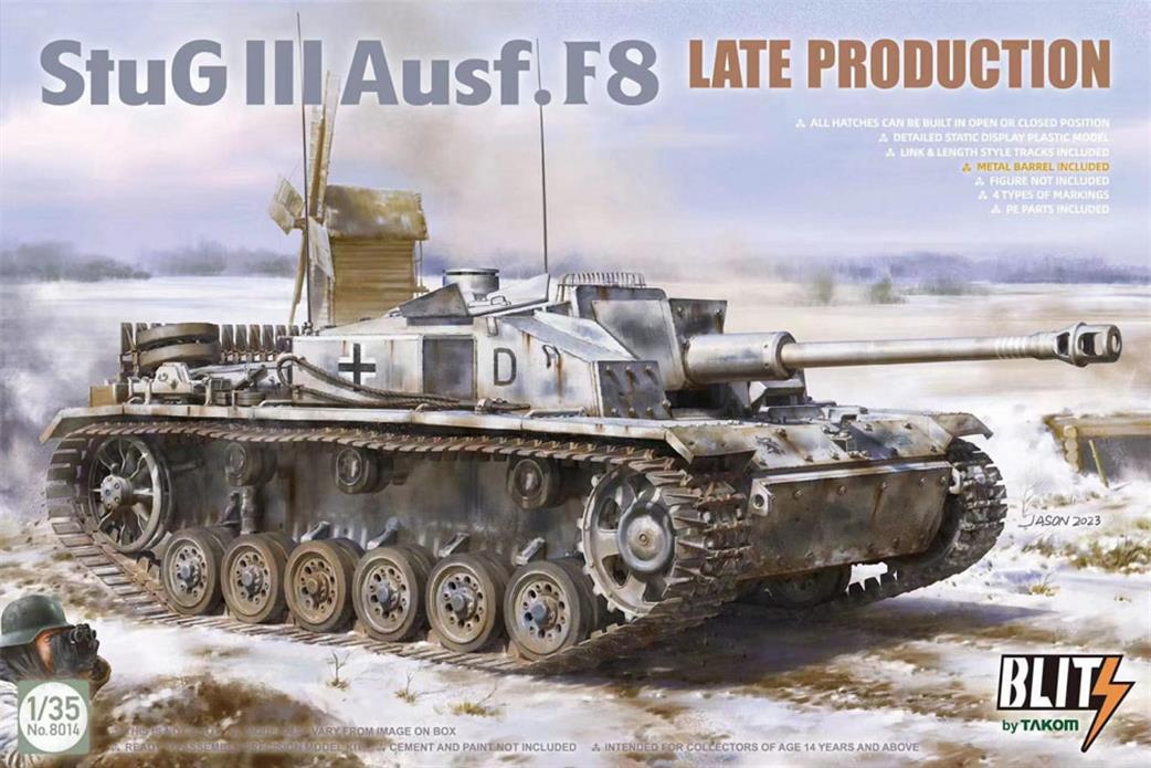 Takom 1/35 08014 Blitz German Stug III Ausf F/8 Late Production Assault Gun Kit