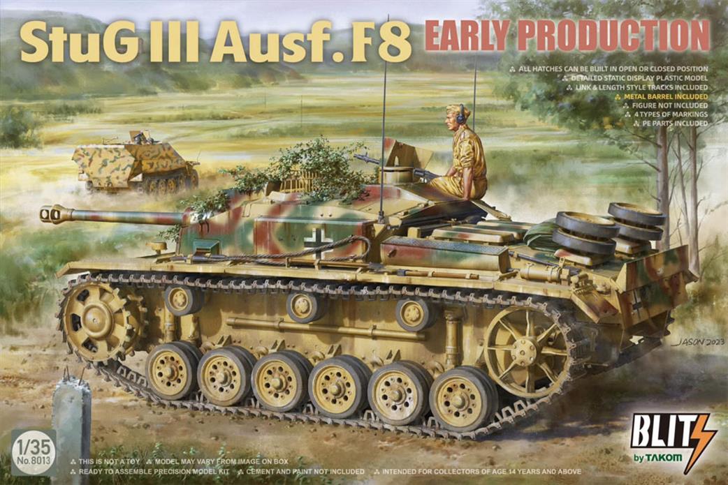 Takom 1/35 08013 Blitz German Stug III Ausf F/8 Early Production Assault Gun Kit