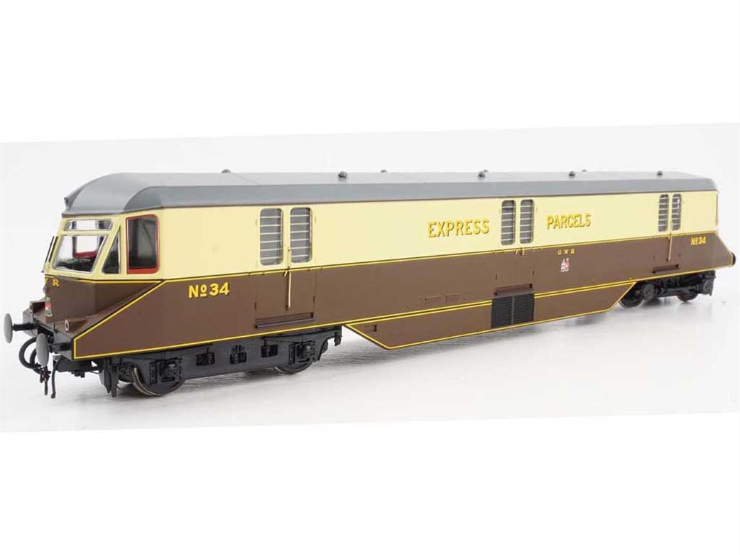 Heljan OO 19430 GWR 34 Razor-edge Type Express Parcels Railcar Chocolate & Cream