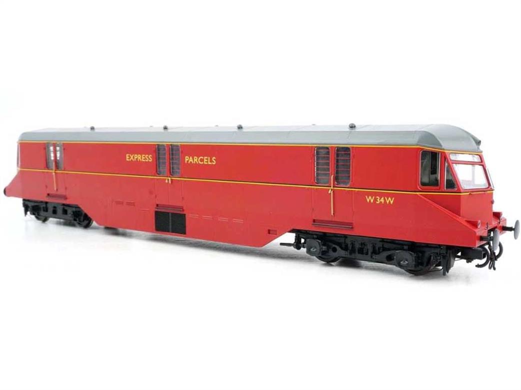 Heljan OO 19431 BR W34W ex-GWR Razor-edge Type Express Parcels Railcar Lined Crimson