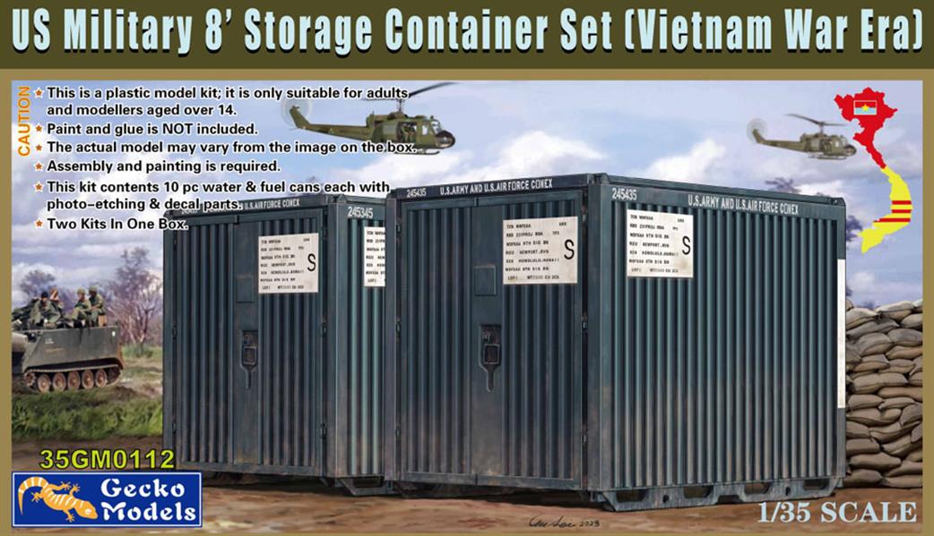 Gecko Models 1/35 35GM0112 US Military 8' Storage Container Set Vietnam War Era Kit