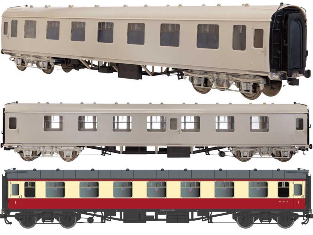 Dapol Lionheart Trains O Gauge 7P-002-150U UnNumbered BR Mk1 FK First Class Side Corridor Coach Crimson & Cream Livery