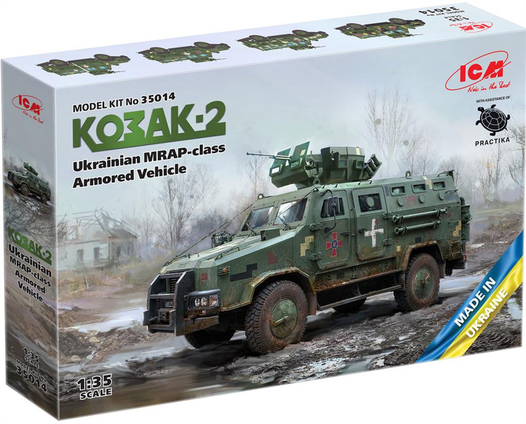 ICM 1/35 35014 Kozak 2 Ukrainian Mrap Armoured Personnel Carrier Plastic Kit