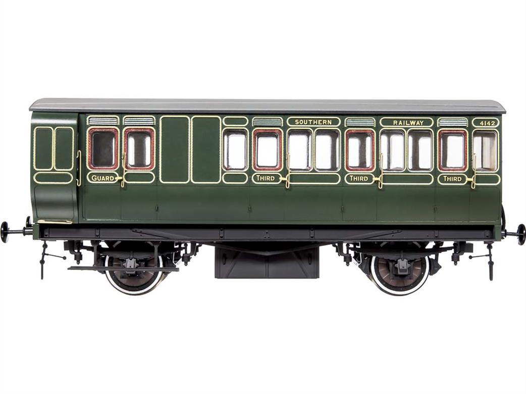 Dapol O Gauge 7P-020-550 SR ex-LB&SCR Stroudley Brake Third Class 4-Wheel Coach 4142 Southern Lined Green