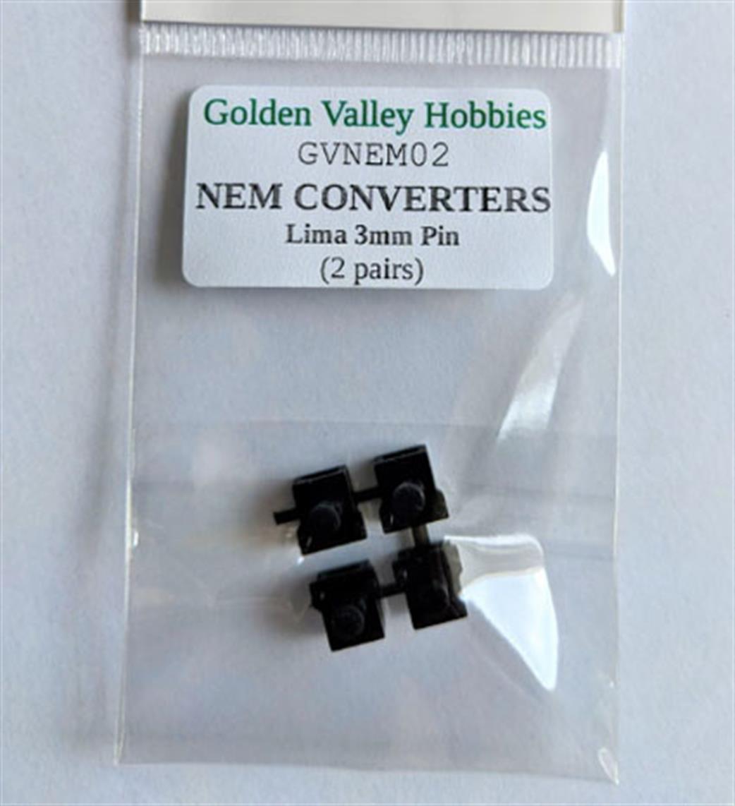 Golden Valley Hobbies OO GVNEM02 NEM Converters for Lima 3mm Pin 2 Pairs