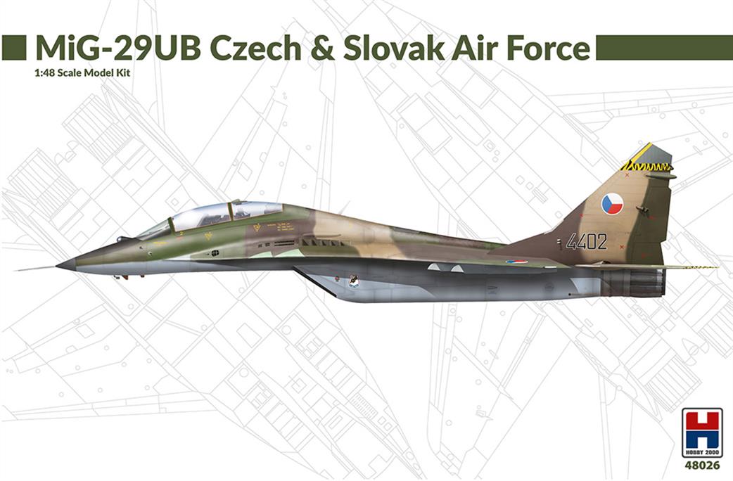 Hobby 2000 1/48 48026 Mig-29UB Czech & Slovak Air Force Jet Fighter Kit