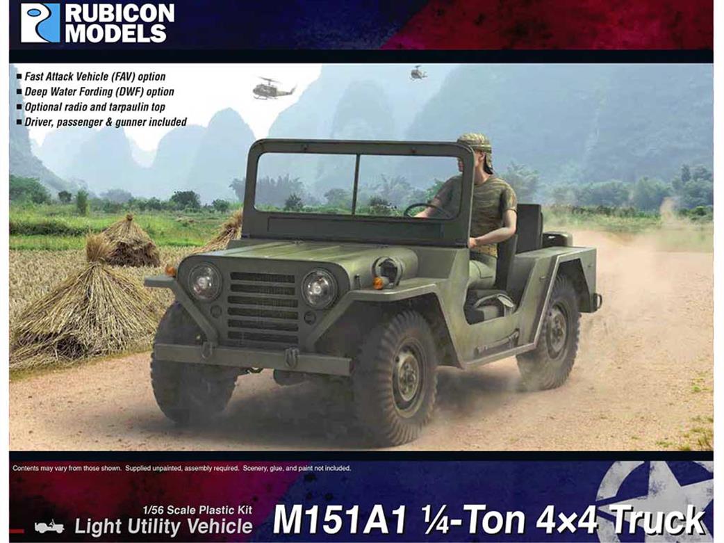 Rubicon Models 1/56 280124 M151A1 4x4 Utility Truck Plastic Model Kit